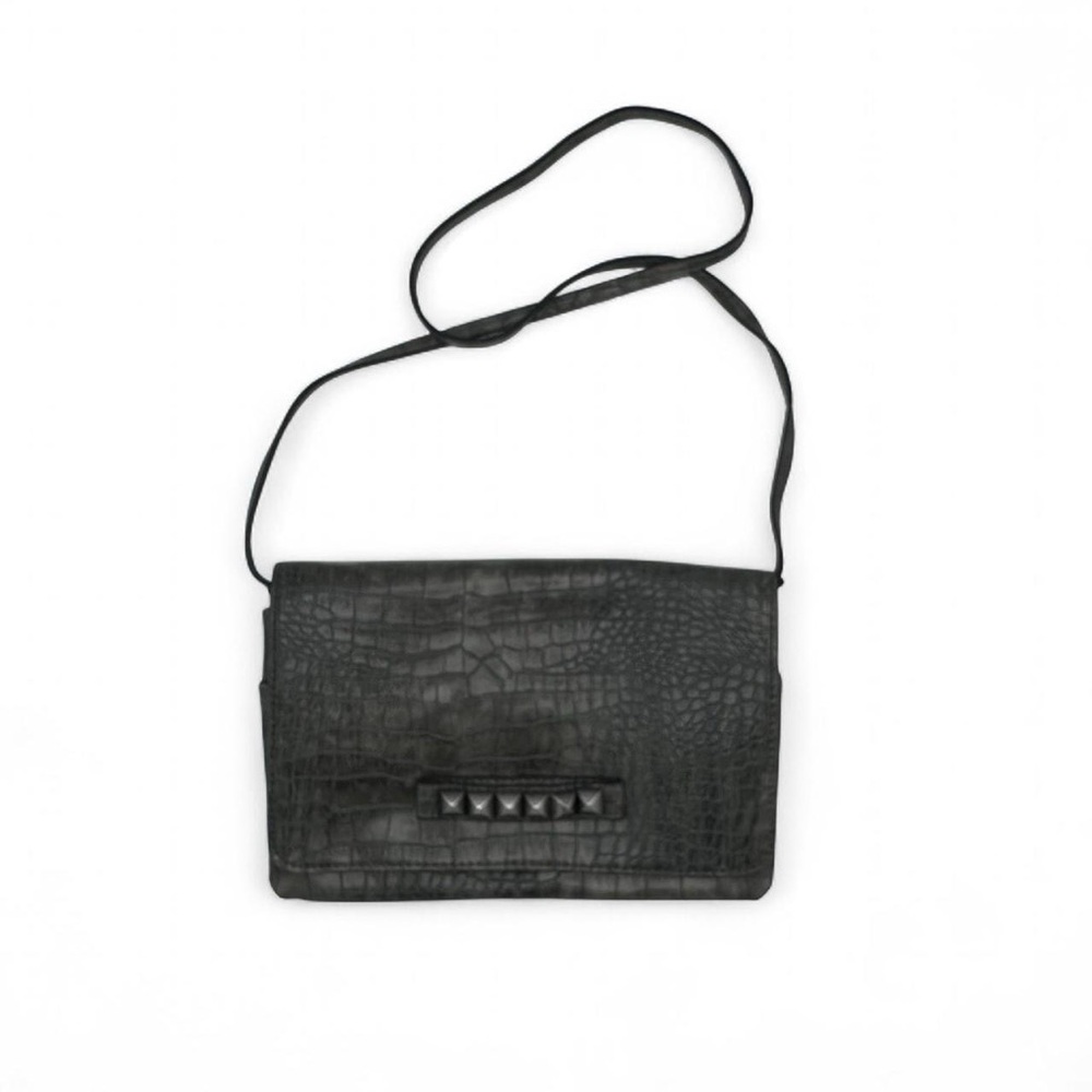 Cosmopolitan Grey Leather Tote Adjustable Strap Crossbody Shoulder Zipper Bag